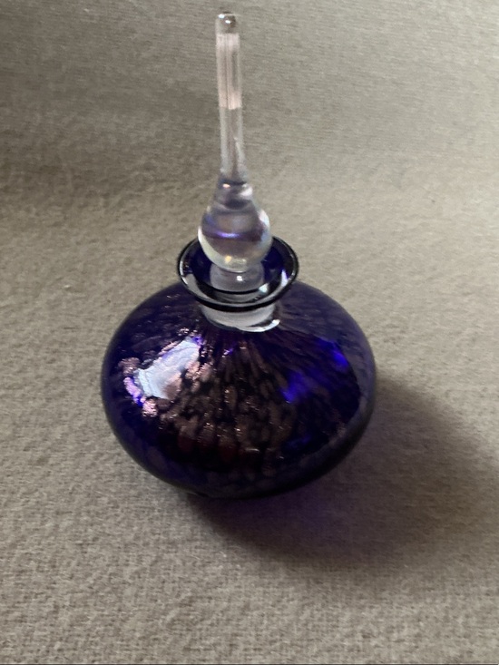 Other - Cobalt Blue Handblown Glass Perfume Bottle with Clear Stopper